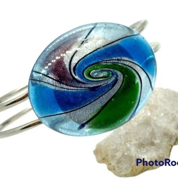 Handblown glass lollipop nostalgia clasp bracelet - Picture 1 of 2